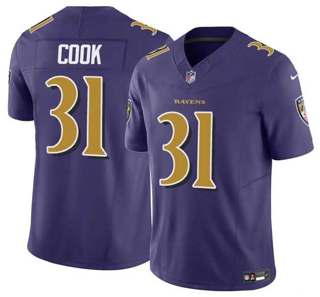 Men & Women & Youth Baltimore Ravens #31 Dalvin Cook Purple 2024 F.U.S.E. Color Rush Vapor Limited Football Stitched Jersey